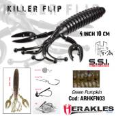 Rac HERAKLES Killer Flip 10cm, culoare Green Pumpkin, 7buc/plic