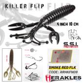 Rac HERAKLES Killer Flip 10cm, culoare Smoke Red Flake, 7buc/plic