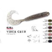 Twister HERAKLES Viber Grub 11.4cm, culoare Black Red Flak, 6buc/plic