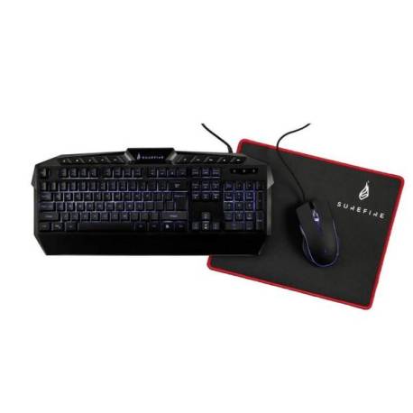 KIT GAMING SUREFIRE TAST+MOUSE+PAD KINGPIN BLACK