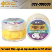 Porumb siliconic GOLDEN CATCH Pop-Up 8mm, aroma usturoi, 12buc/borcan
