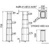 Piedestal masa electric OSCULATI, 12V, 3 trepte inaltime 36-76cm