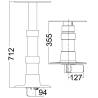 Piedestal telescopic masa OSCULATI Giant Electric, 12V, inaltime 35-71mm