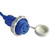 Pre-mounted cap + cable blue 15 m 16 A