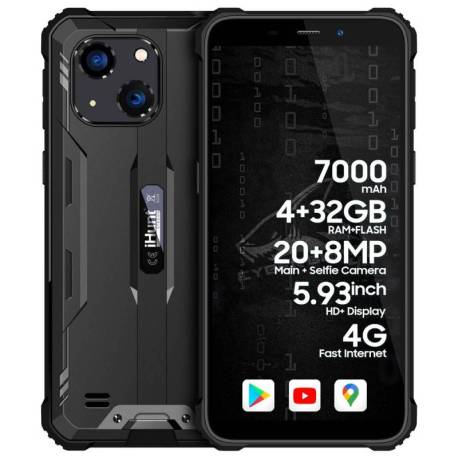 Telefon mobil iHUNT Cyber Shark 4G Black, IP68, Android 12