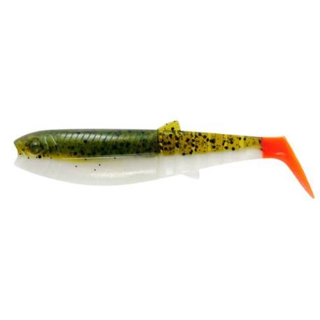 Naluca SAVAGE GEAR Cannibal Shad 10cm, 9g, Olive Hot Orange, 5buc/plic