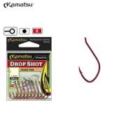 Carlig KAMATSU Shad Tail Drop Shot K-1060, Nr.4, Red, 10buc/plic