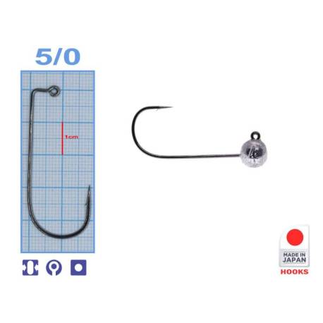 Microjig turnat MEITO HOOKS, Nr.5/0, 4g, 5buc/plic