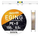 Fir textil GOSEN Answer Eging PE X8 White Color Marking 150m, marime PE 0.6, 0.13mm, 6.4kg