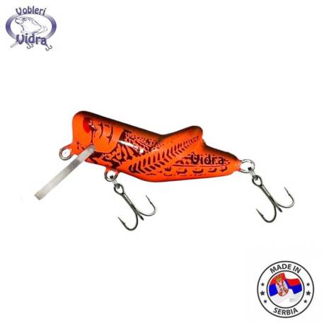 Vobler VIDRA LURES Locust 4cm, 4g, sinking, culoare FOB Fluo-Orange BlackBack