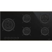 Plita incorporabila pe gaz Smeg Dolce Stil Novo, PV695LCNR, 90 cm, negru