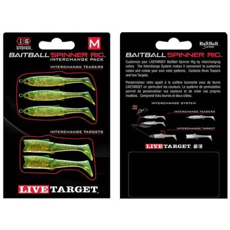 Rezerva LIVE TARGET BaitBall Spinner Rig Small 856 Lime Chartreuse/Gold