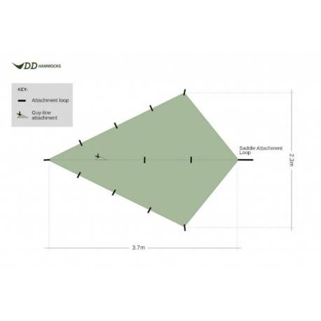 Tenda DD HAMMOCKS SuperLight Bikepacker Tarp 3.7m x 2.3m