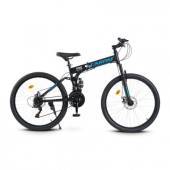 Bicicleta MTB pliabila CARPAT C2668C, roti 26", frane pe disc, Negru/Albastru