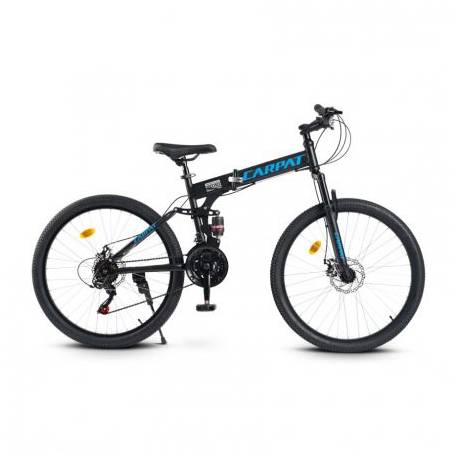 Bicicleta MTB pliabila CARPAT C2668C, roti 26", frane pe disc, Negru/Albastru