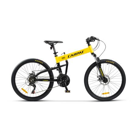 Bicicleta MTB-Folding Hummer CARPAT C2441S, roti 24", Galben/Negru