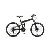 Bicicleta MTB-Folding Hummer CARPAT C2441S, roti 24", Verde/Negru