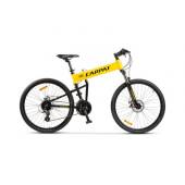 Bicicleta MTB-Folding Hummer CARPAT C2641S, 24 viteze, cadru aluminiu, roti 26", Galben/Negru