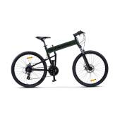 Bicicleta MTB-Folding Hummer CARPAT C2641S, 24 viteze, cadru aluminiu, roti 26", Verde/Negru