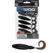 Grub BIWAA TailgunR Curly 9cm, culoare 110 UV Black, 7buc/plic