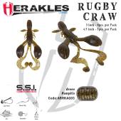 Rac siliconic HERAKLES Rugby Craw 7.6cm, culoare Green Pumpkin, 8buc/plic