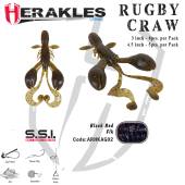 Rac siliconic HERAKLES Rugby Craw 7.6cm, culoare Black Neon, 8buc/plic