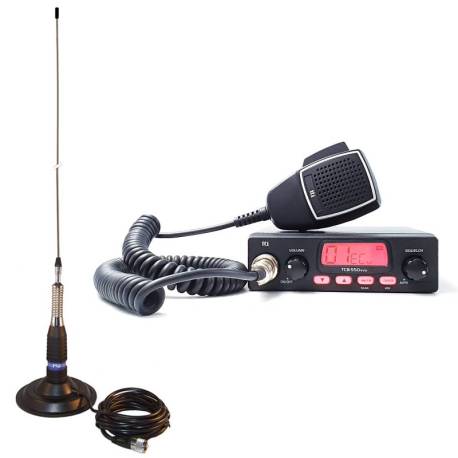 Kit statie radio CB TTi TCB-550 EVO, VOX, Filtru NB, 12-24V cu antena PNI ML160 cu magnet inclusa