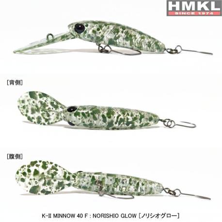 Vobler HMKL K-II Minnow 40F 4cm, 2.2g, culoare Norishio Glow