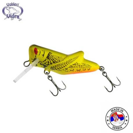 Vobler VIDRA LURES Locust 4cm, 4g, Sinking, Lime Black