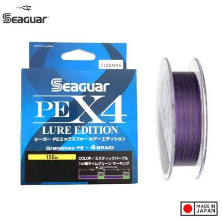 Fir textil SEAGUAR GrandMax Lure Edition X4, Purple/green mark, 150m, 0.09mm, 2.9kg