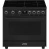 Aragaz electric SMEG Mista C91IEA9, plita cu inductie, termoventilat, 90x60 cm
