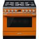Aragaz pe gaz SMEG Portofino CPF9GPOR, termoventilat, pirolitic, 90x60 cm, portocaliu