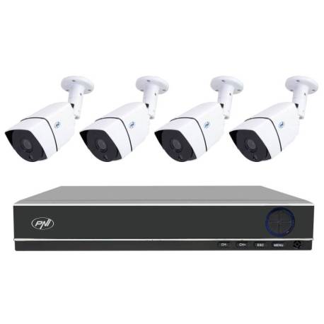 Kit supraveghere video AHD PNI House PTZ1350 Full HD - NVR si 4 camere exterior 2MP full HD 1080P