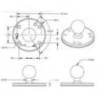 Suport RAM Round Plate with Ball - B Size RAM-B-202U