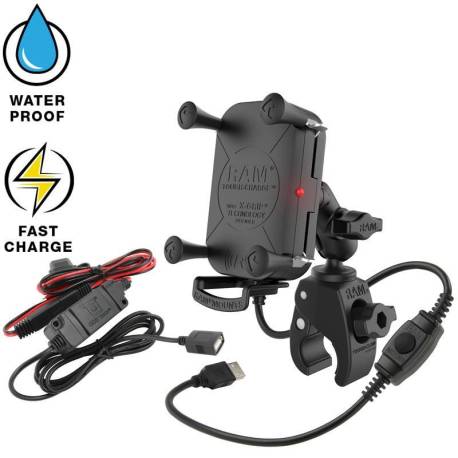 Kit suport telefon mobil RAM MOUNT TOUGH-CHARGE™ CU X-GRIP® Incarcare cu cablu