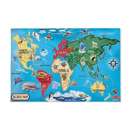 Puzzle de podea Harta Lumii World Map Melissa&Doug