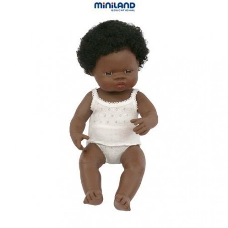Papusa fetita africana MINILAND 38 cm