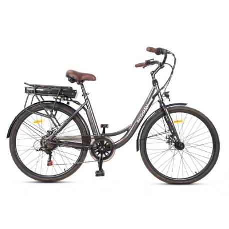 Bicicleta electrica city (E-Bike) SCOOTY EC400 Gri, roti 26", motor 250W, autonomie maxima 40Km