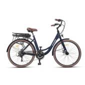 Bicicleta electrica city (E-Bike) SCOOTY EC400 Pro Albastru/Maro, roti 26", motor 250W, autonomie max. 70-80Km