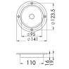 Trapa de inspectie OSCULATI inox AISI 316, diametru 141mm, pasaj 95mm