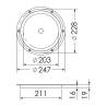 Trapa de inspectie OSCULATI inox AISI 316, diametru 247mm, pasaj 203mm