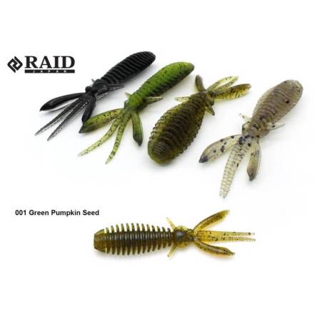 Naluca RAID Egu Bug 6.3cm culoare 001 Green Pumpkin Seed, 8buc/plic