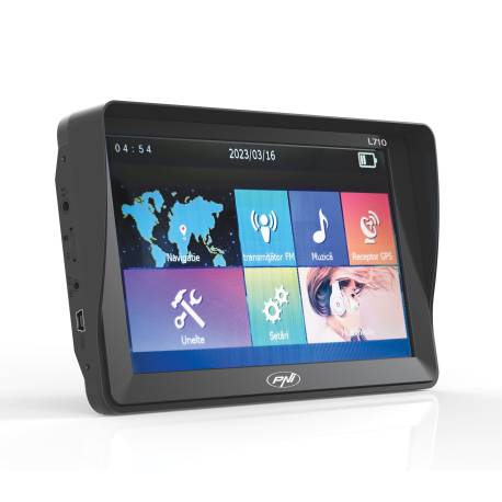 Sistem de navigatie GPS PNI L710 cu parasolar, ecran 7 inch, 800 MHz, 256MB DDR, 16GB memorie intern