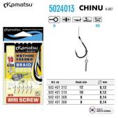 Montura Method feeder KAMATSU Chinu 10cm, 0.12mm, Wire Screw, nr.12, 5buc/plic