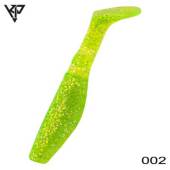 Naluca KP BAITS Original Shad 5cm, culoare 002 Chartreuse Glitter, 5buc/plic