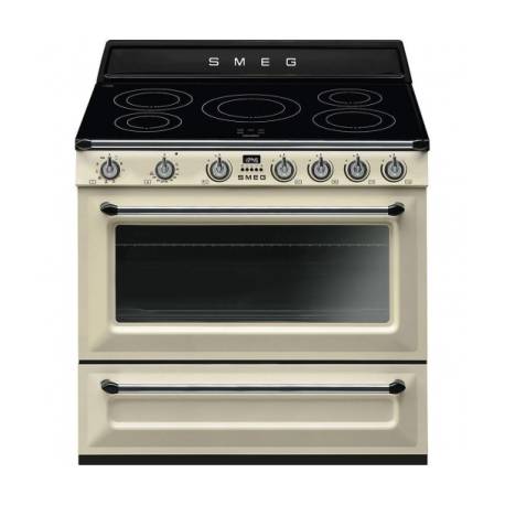 Aragaz SMEG Victoria TR90IP9, plita cu inductie, clasa A, crem