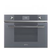 Cuptor compact incorporabil SMEG Linea SF4101MSK1, microunde cu grill, 45 cm