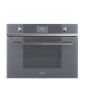 Cuptor compact incorporabil SMEG Linea SF4101MSK1, microunde cu grill, 45 cm