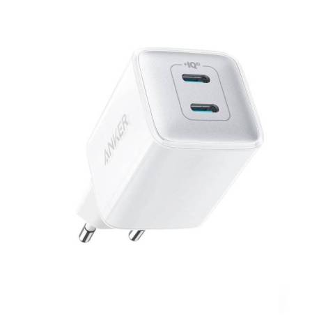 Incarcator retea ANKER 521 Nano Pro 40W, 2x USB-C, Alb