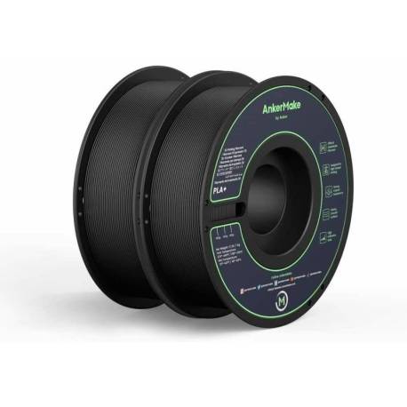 Set de 2 filamente AnkerMake PLA+ pentru imprimanta AnkerMake 3D, proiectate pentru imprimare de mare viteza Negru